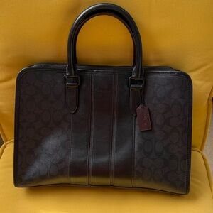 Coach Black and Brown Signature Briefcase